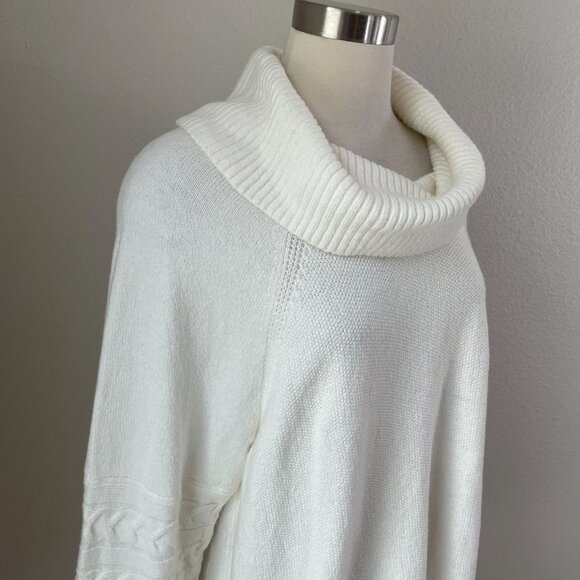 NEW Calvin Klein Womens XL Ivory Cowl Neck Sweater Raglan Sleeve Knit Top - Picture 2 of 11